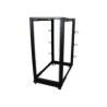 StarTech.com 25U Adjustable Depth Open Frame 4 Post Server Rack w - Casters, Levelers and Cable Management Hooks - Relais-Rack