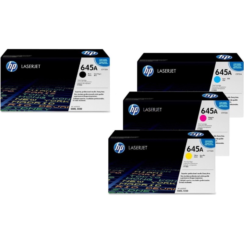 HP Original 645A Toner 4er Set schwarz, cyan, magenta, gelb(C9730A, C9731A, C9733A, C9732A) (OPC9730A)