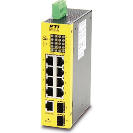 KTI KGS-1060-HP 10-Port Ind.Giga PoE-Sw. DIN Rail, 8x RJ45, 2x 100/1000SFP (KGS-1060-HP)
