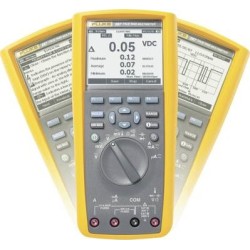 Fluke 287/EUR. Breite: 102 mm, Tiefe: 60 mm, Höhe: 222 mm. Akku-/Batterietyp: AA. Display-Ziffern: 4,5 Ziffern (3947781)