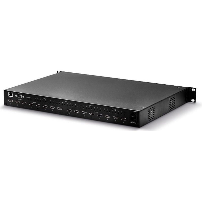 Lindy 8x8 HDMI 18G Matrix mit Video Wall Scaling Unterbrechungsfreies Umschalten zwischen 8 Displays & 8 Quellgeräten oder Erst