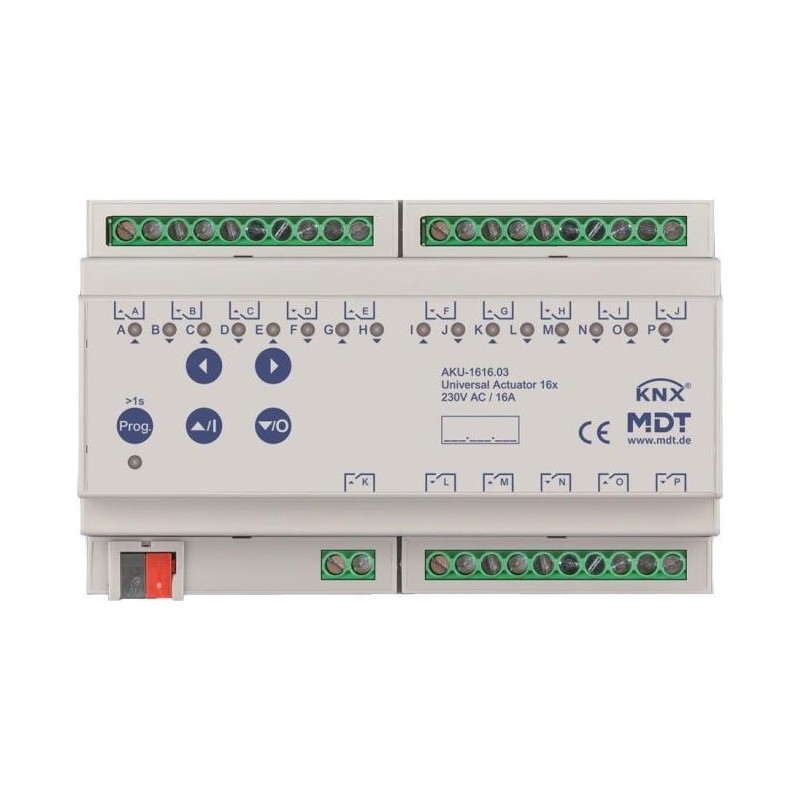 MDT AKU-1616.03 Universalaktor 16fach 8TE REG 16A 230VAC 100ÂµF 15EVG (AKU-1616.03)