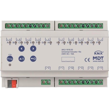 MDT AKU-1616.03 Universalaktor 16fach 8TE REG 16A 230VAC 100ÂµF 15EVG (AKU-1616.03)