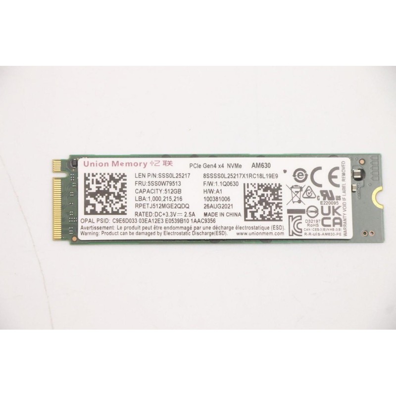 Lenovo SSDASM 512GM.22280PCIe4x4UMOPAL (5SS0W79513)