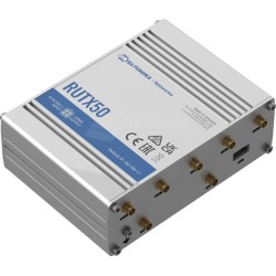 Teltonika RUTX50 - Wireless Router - WWAN 4-Port-Switch - 1GbE, DNP3 - Wi-Fi 5 - 2,4 GHz - 3G, 4G, 5G - an DIN-Schiene montierb