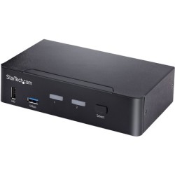 STARTECH.COM 2 Port USB C KVM Switch KVM Umschalter mit 4K 60Hz DisplayPort Thunderbolt 3/4 und USB C DP Alt Mode Audio USB A H