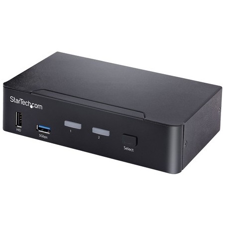 STARTECH.COM 2 Port USB C KVM Switch KVM Umschalter mit 4K 60Hz DisplayPort Thunderbolt 3/4 und USB C DP Alt Mode Audio USB A H