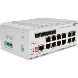 Digitus 8 Port Gigabit Ethernet Netzwerk PoE Switch, Industrial, L2 managed, 4 SFP Uplink. Switch-Typ: Managed, Switch-Ebene: L