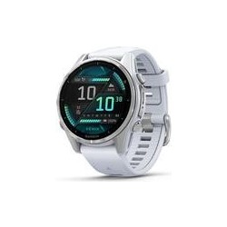Garmin Fenix 8 - 43 mm - silber - Sportuhr mit Band - Silikon - Whitestone - Handgelenkgröße: 108-182 mm - Anzeige 3,556 cm (1,