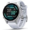 Garmin Fenix 8 - 43 mm - silber - Sportuhr mit Band - Silikon - Whitestone - Handgelenkgröße: 108-182 mm - Anzeige 3,556 cm (1,