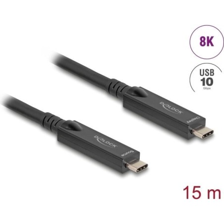 Delock Aktives Optisches USB-C 8K Video+ Daten+ PD Kabel 15 m (84258)