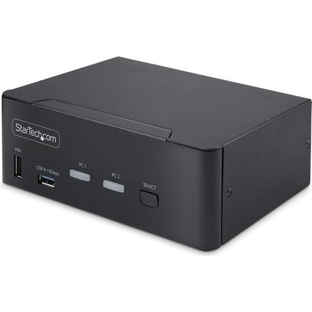 StarTech.com 2-Port Dual-Monitor DisplayPort KVM Switch, 8K 60Hz / 4K 144Hz, DP 1.4, 2x USB 10Gbps Ports, 4x USB HID Ports, Hot