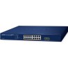 PLANET 16-Port 10/100/1000T 802.3at PoE + 2-Port 1000X SFP Web Smart Ethernet Switch (240W PoE Budget - 802.1Q VLAN - Link Aggr