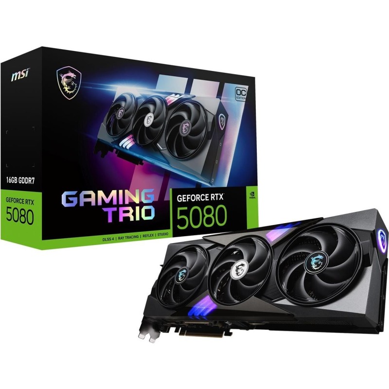 MSI GeForce RTX 5080 16G GAMING TRIO OC Grafikkarte 16 GB GDDR7 OC (V531-005R)