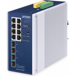 PLANET IP30 Industrial L2/L4 8-Port Managed L2/L4 Gigabit Ethernet (10/100/1000) Aluminium - Blau (IGS-4215-8T4X)
