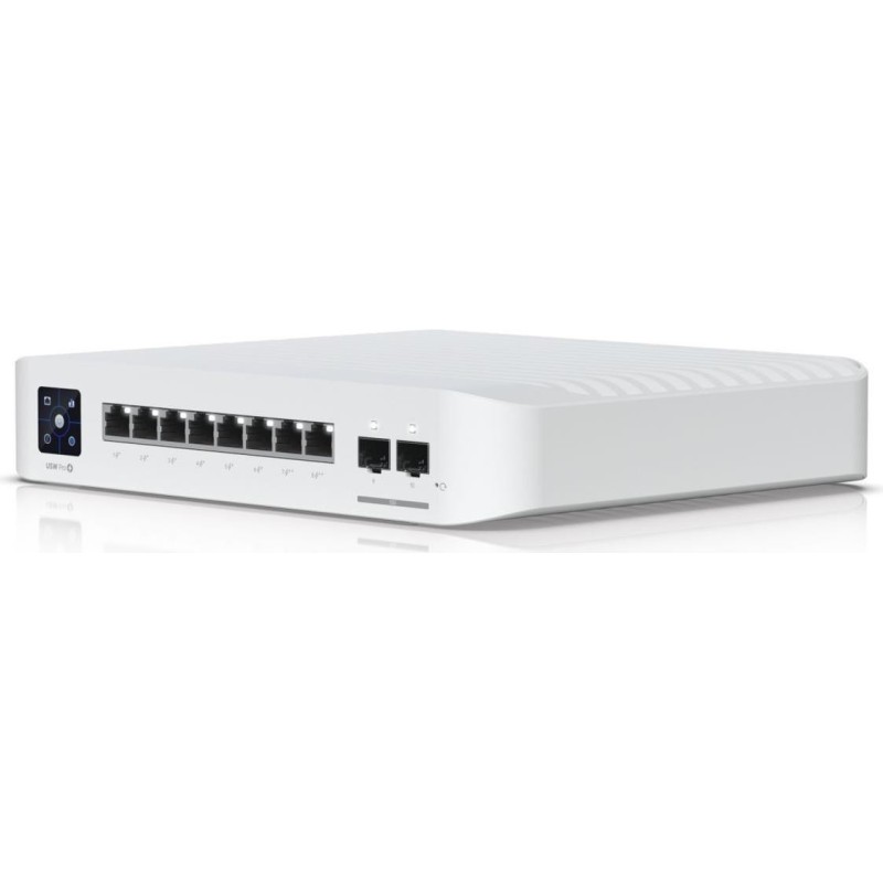 Ubiquiti Compact professional-grade 8-port, Layer 3 EtherlightingT PoE++ switch with (8) 10 GbE (USW-PRO-XG-8-POE)