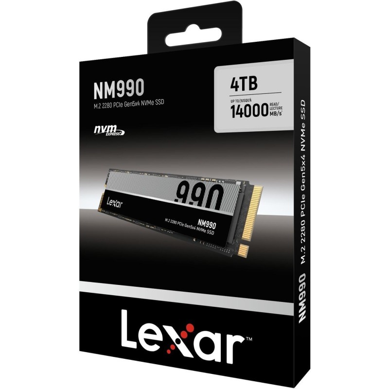 Lexar NM990 SSD 4TB M.2 2280 PCIe Gen5 NVMe Internes Solid-State-Module (LNM990X004T-RNNNG)