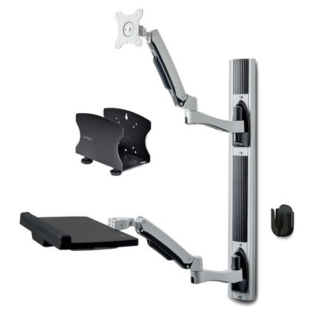 StarTech.com Wall Mount Workstation, VESA Mount For 32" Monitors (22lb/10kg), Fully Articulating Arms For Single Monitor Mount