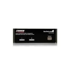 StarTech.com 2 Port DisplayPort USB KVM Switch - DisplayPort KVM Umschalter mit Audio - Hochauflösender DisplayPort Desktop Ums