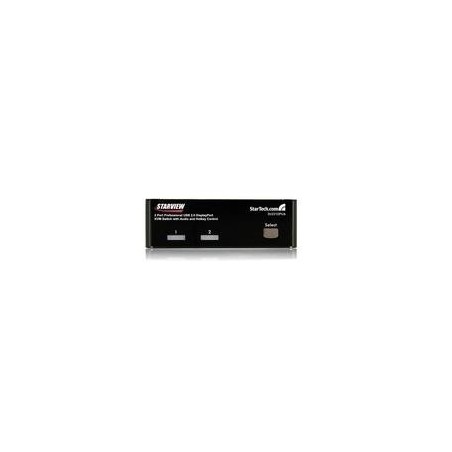 StarTech.com 2 Port DisplayPort USB KVM Switch - DisplayPort KVM Umschalter mit Audio - Hochauflösender DisplayPort Desktop Ums