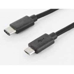 Assmann USB 3.0 Anschlusskabel Typ C auf Typ micro-B 1,8m schwarz Hohe USB-Datenübertragungsrate bis zu 480 Mbps - 3A Stromvers