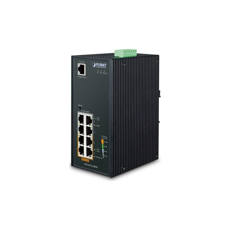 PLANET IGS-4215-4P4T - Switch - verwaltet - 4 x 10/100/1000 + 4 x 10/100/1000 (PoE) - an DIN-Schiene montierbar (144 W)