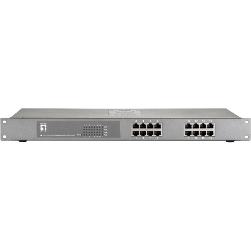 LevelOne FEP-1612W120 - Switch - 16 x 10/100 (PoE+) - an Rack montierbar - PoE+ (480 W) (FEP-1612W120)