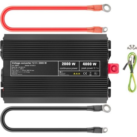 Goobay Spannungswandler 2000 W - wandelt 12 V DC in 230 V AC um (58891)