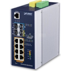 PLANET IP30 DIN-rail Industrial L3 8P Managed Gigabit Ethernet (10/100/1000) Aluminium - Blau (IGS-6325-8UP2S2X)