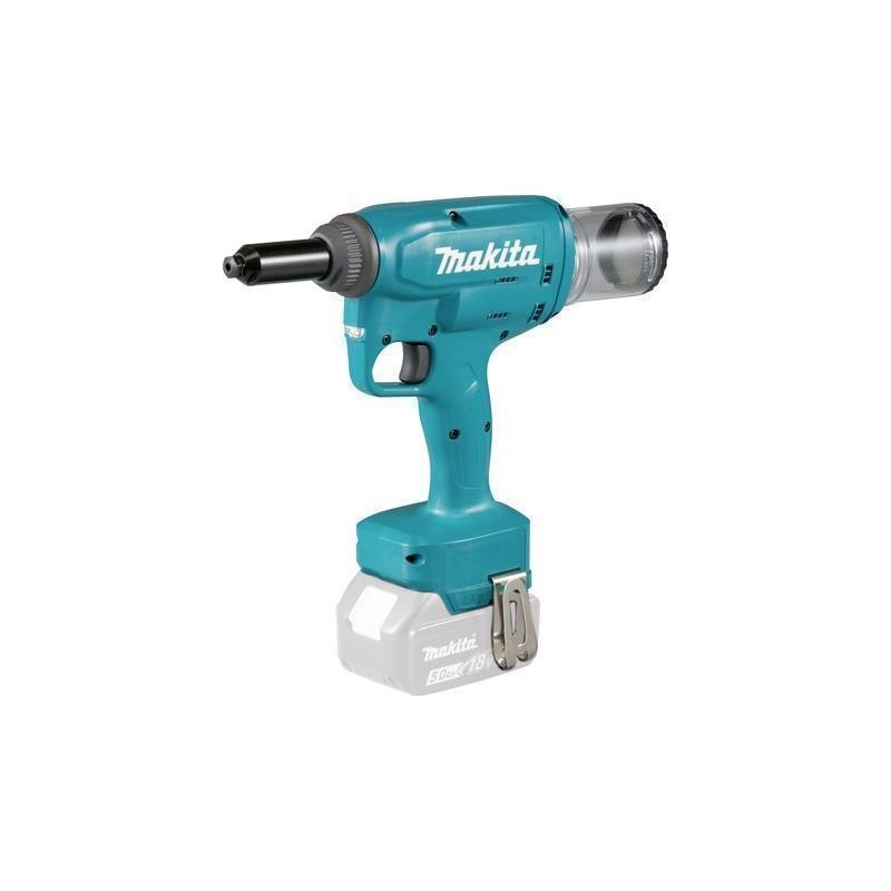 Makita DRV250Z. Produktfarbe: Schwarz, Blau, Unterstütze Nietengröße: 2.4,3.2,4,4.8,6 mm, Zugkraft: 20 kN. Energiequelle: Akku,