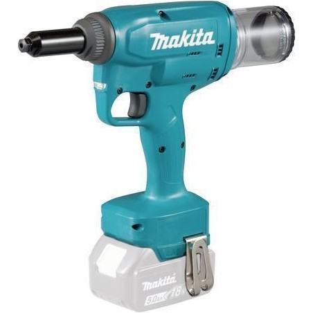 Makita DRV250Z. Produktfarbe: Schwarz, Blau, Unterstütze Nietengröße: 2.4,3.2,4,4.8,6 mm, Zugkraft: 20 kN. Energiequelle: Akku,