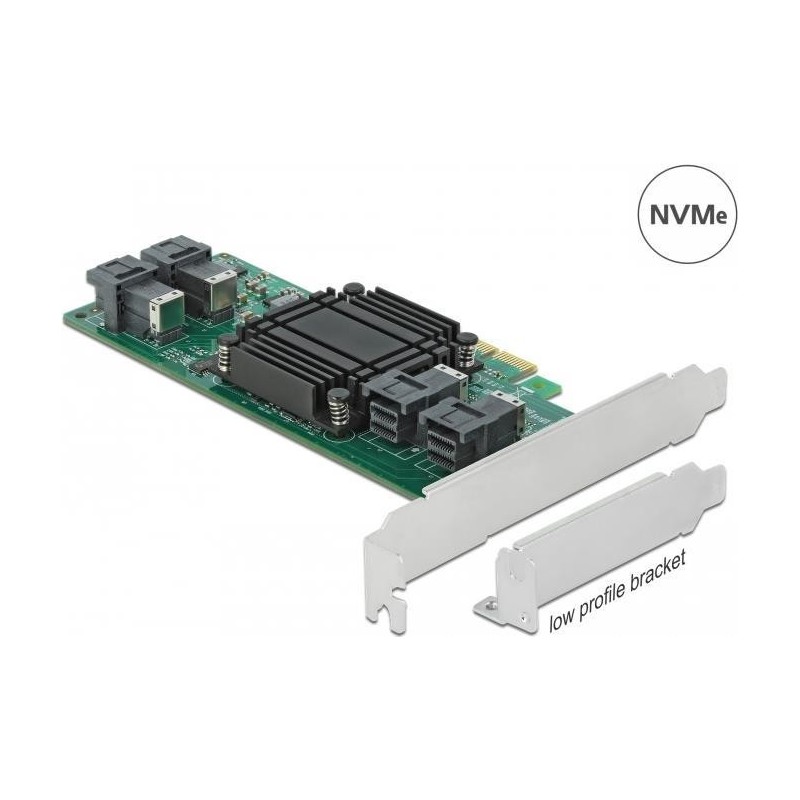 Delock PCI Express x8 Card to 4 x internal SFF-8643 NVMe - Low Profile Form Factor - Speicher-Controller - U.2 NVMe - Low-Profi