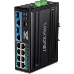 TRENDnet TI-BG104 - Switch - industrial - unmanaged - 4 x 10/100/1000 (PoE++) + 4 x 10/100/1000 (PoE+) + 2 x Combo Gigabit SFP/