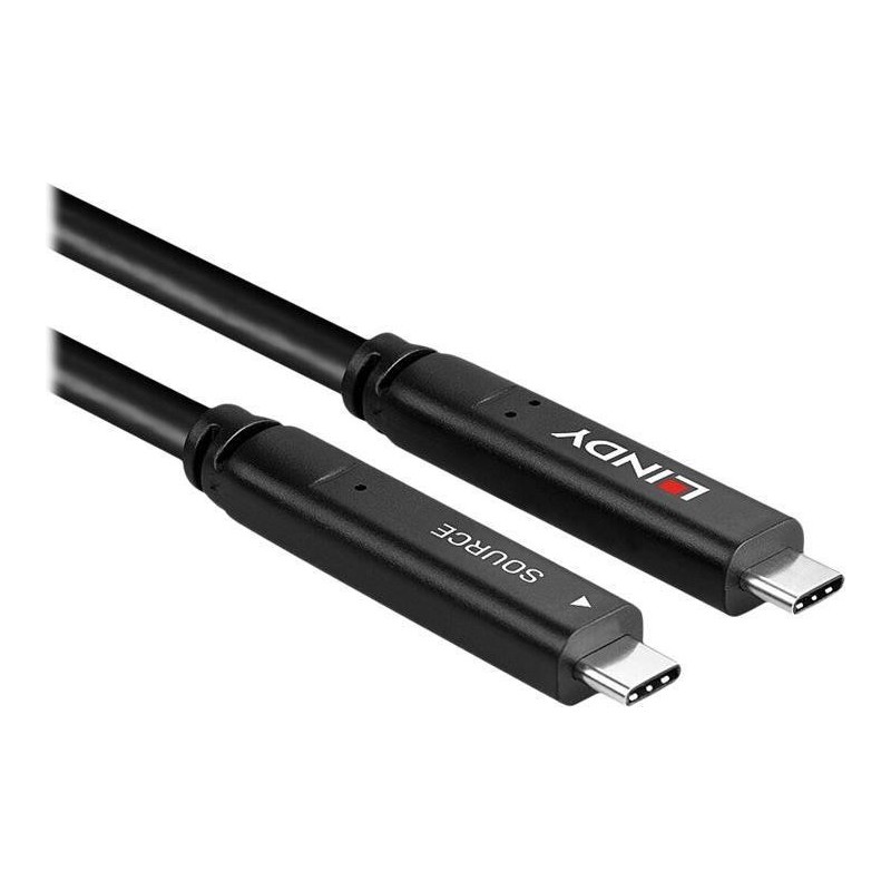 Lindy - USB-Kabel - USB-C (M) zu USB-C (M) - USB 3,2 Gen 2 / DisplayPort 1,4 /Thunderbolt 3 3 A - 10,0m - rund, USB Power Deliv