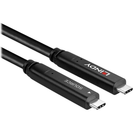 Lindy - USB-Kabel - USB-C (M) zu USB-C (M) - USB 3,2 Gen 2 / DisplayPort 1,4 /Thunderbolt 3 3 A - 10,0m - rund, USB Power Deliv