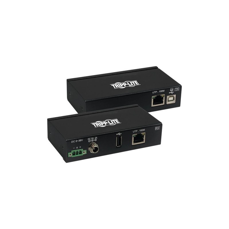 Eaton Tripp Lite Series USB over Cat6 Extender 1-Port Industrial, ESD Protection, PoC - USB 2.0, Mountable, 330 ft., TAA - USB-