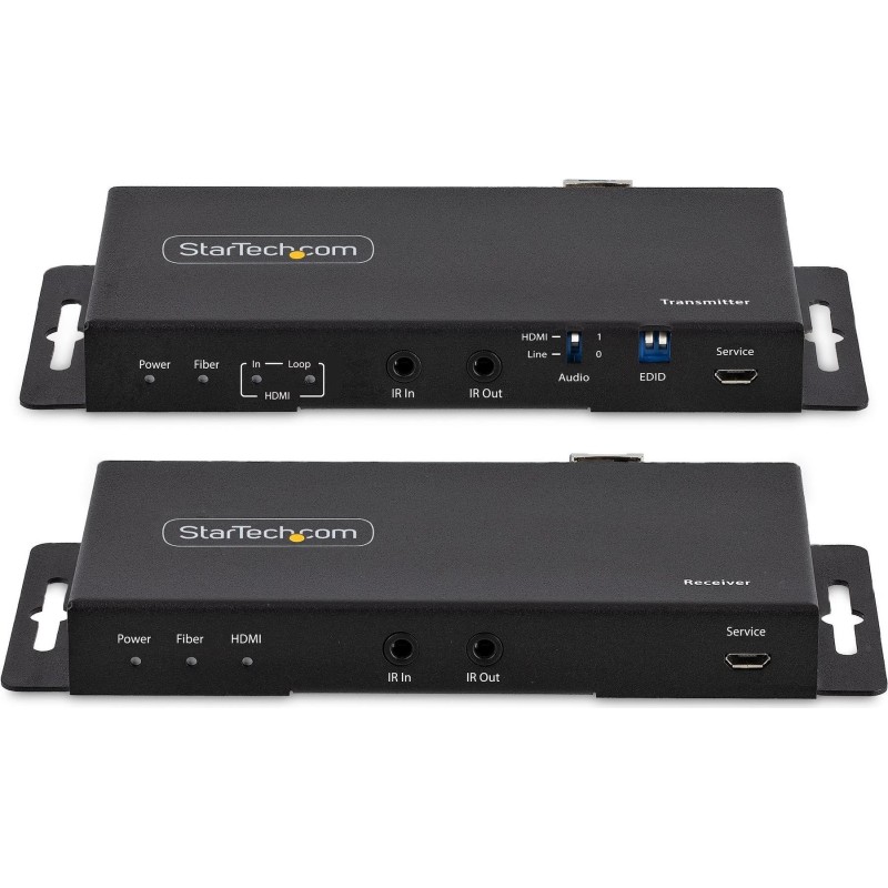 StarTech.com 4K HDMI over Fiber Extender Kit, 4K 60Hz up to 3300ft/1km (Single Mode) or 1000ft/300m (Multimode) LC Fiber Optic,