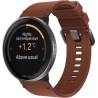 Smartwatch Polar Ignite 3 Titanium, Größe S-L, schwarzes Gehäuse mit braunem Lederarmband (zusätzlich ist ein schwarzes Silikon
