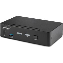 StarTech.com 2-Port DisplayPort KVM Switch, 8K 60Hz / 4K 144Hz, Single Display, DP 1,4, 2x USB 3,0 Ports, 4x USB 2,0 HID Ports,
