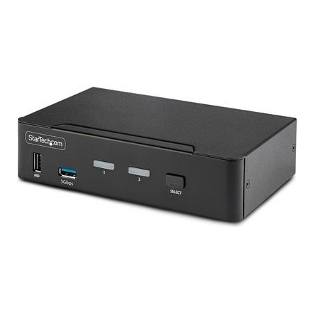 StarTech.com 2-Port DisplayPort KVM Switch, 8K 60Hz / 4K 144Hz, Single Display, DP 1,4, 2x USB 3,0 Ports, 4x USB 2,0 HID Ports,