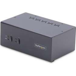 StarTech.com 2-Port Dual-Monitor DisplayPort KVM Switch, 4K 60Hz, 2x USB 5Gbps Hub Ports, 2x USB 2,0 HID Ports, Hotkey and Push