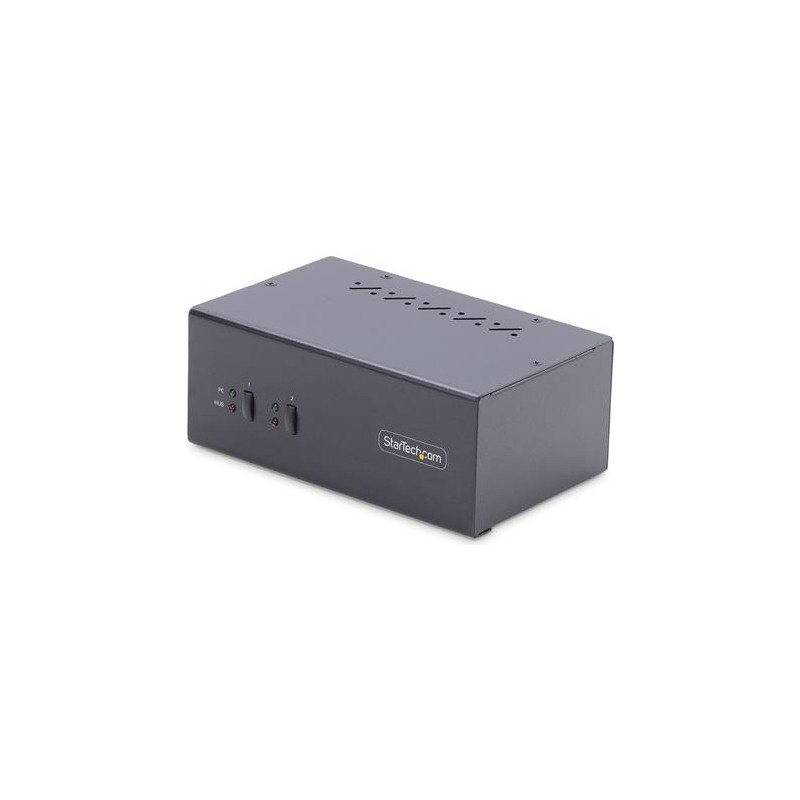 StarTech.com 2-Port Dual-Monitor DisplayPort KVM Switch, 4K 60Hz, 2x USB 5Gbps Hub Ports, 2x USB 2,0 HID Ports, Hotkey and Push