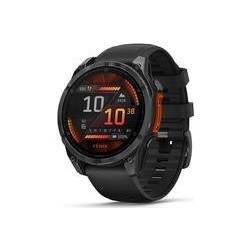 Garmin Fenix 8 - 47 mm - Slate Gray - Sportuhr mit Band - Silikon - schwarz - Handgelenkgröße: 125-208 mm - Anzeige 3,556 cm (1