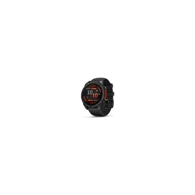 Garmin Fenix 8 - 47 mm - Slate Gray - Sportuhr mit Band - Silikon - schwarz - Handgelenkgröße: 125-208 mm - Anzeige 3,556 cm (1