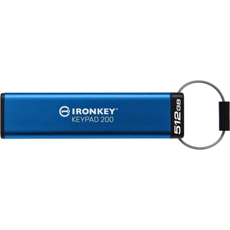 Kingston IronKey Keypad 200 - USB-Flash-Laufwerk - verschlüsselt - 512GB - USB 3,2 Gen 1 (IKKP200/512GB)