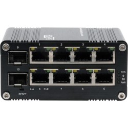 EXSYS GmbH Mini 8+2-Port Industrial Gigabit SFP PoE+ Switch, Web-Managed (EX-62035MPOE-SFP)
