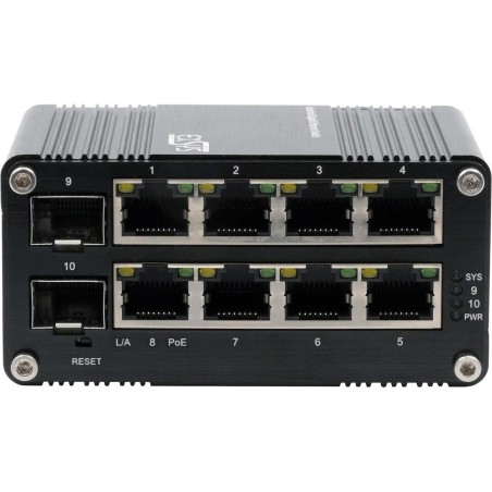 EXSYS GmbH Mini 8+2-Port Industrial Gigabit SFP PoE+ Switch, Web-Managed (EX-62035MPOE-SFP)