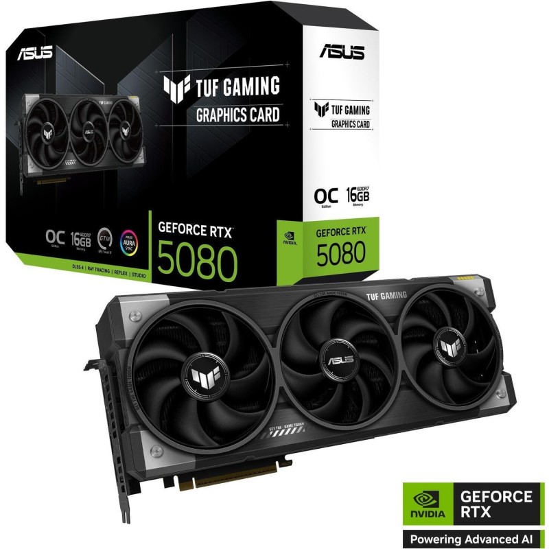 ASUS TUF Gaming GeForce RTX 5080 OC Edition 16 GB GDDR7 Grafikkarte PCI-E 5.0 (90YV0M30-M0NA00)