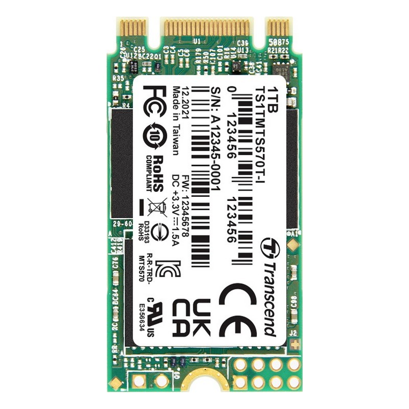 Transcend 1 TB Interne M.2 SATA SSD 2242 TS1TMTS570TI-VS1 (TS1TMTS570TI-VS1)