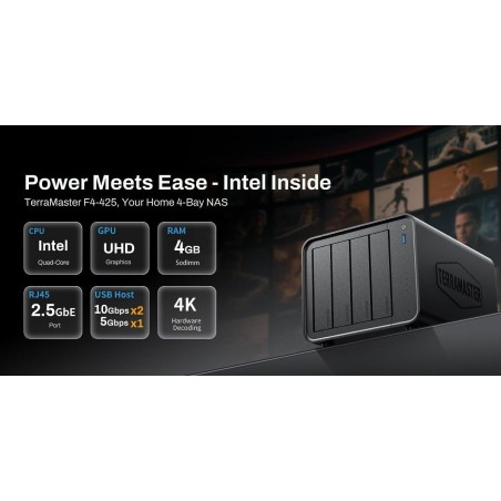 TerraMaster F4-425 IntelCeleron N5095 QuadCore 2GHz DDR4 (F4-425)